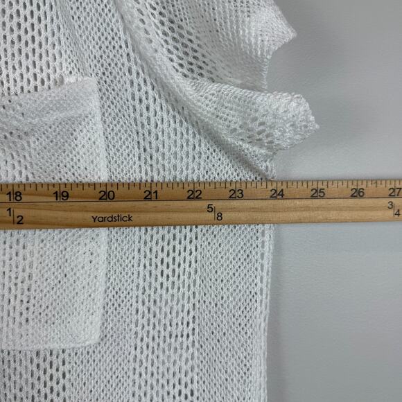 Beach Break Dress Cover Up Women's XL White Crochet Knit Stretch Coastal Summer - Picture 7 of 8
